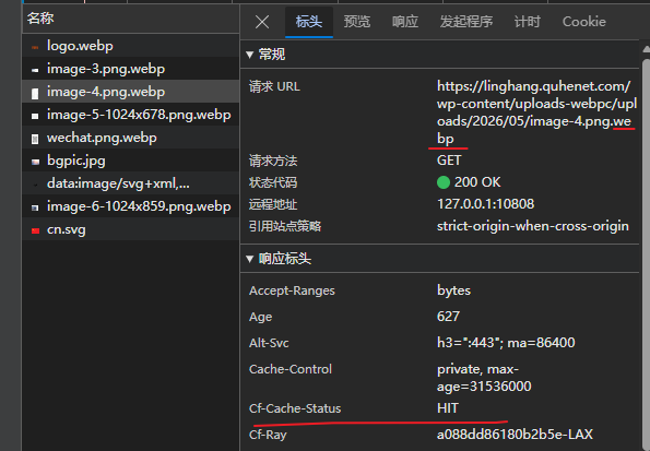 webp格式被cloudflare缓存